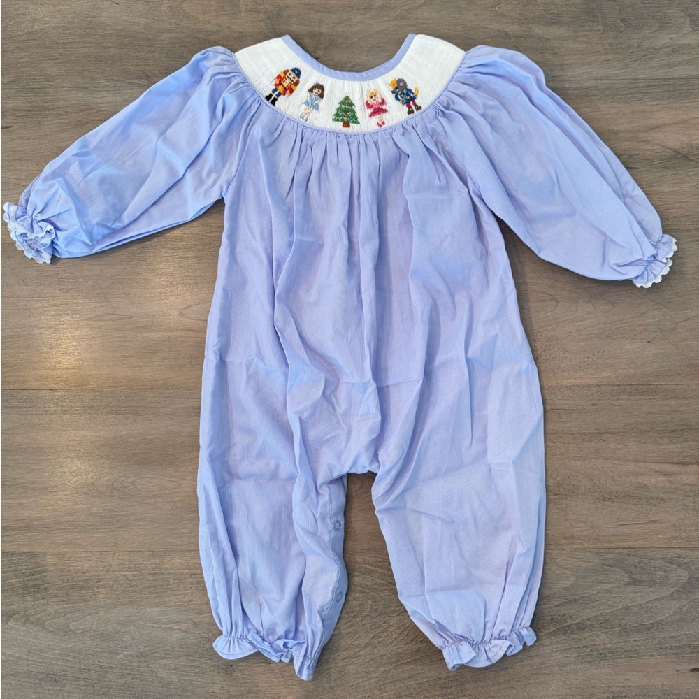 Smocked Christmas Romper Size 18 Months